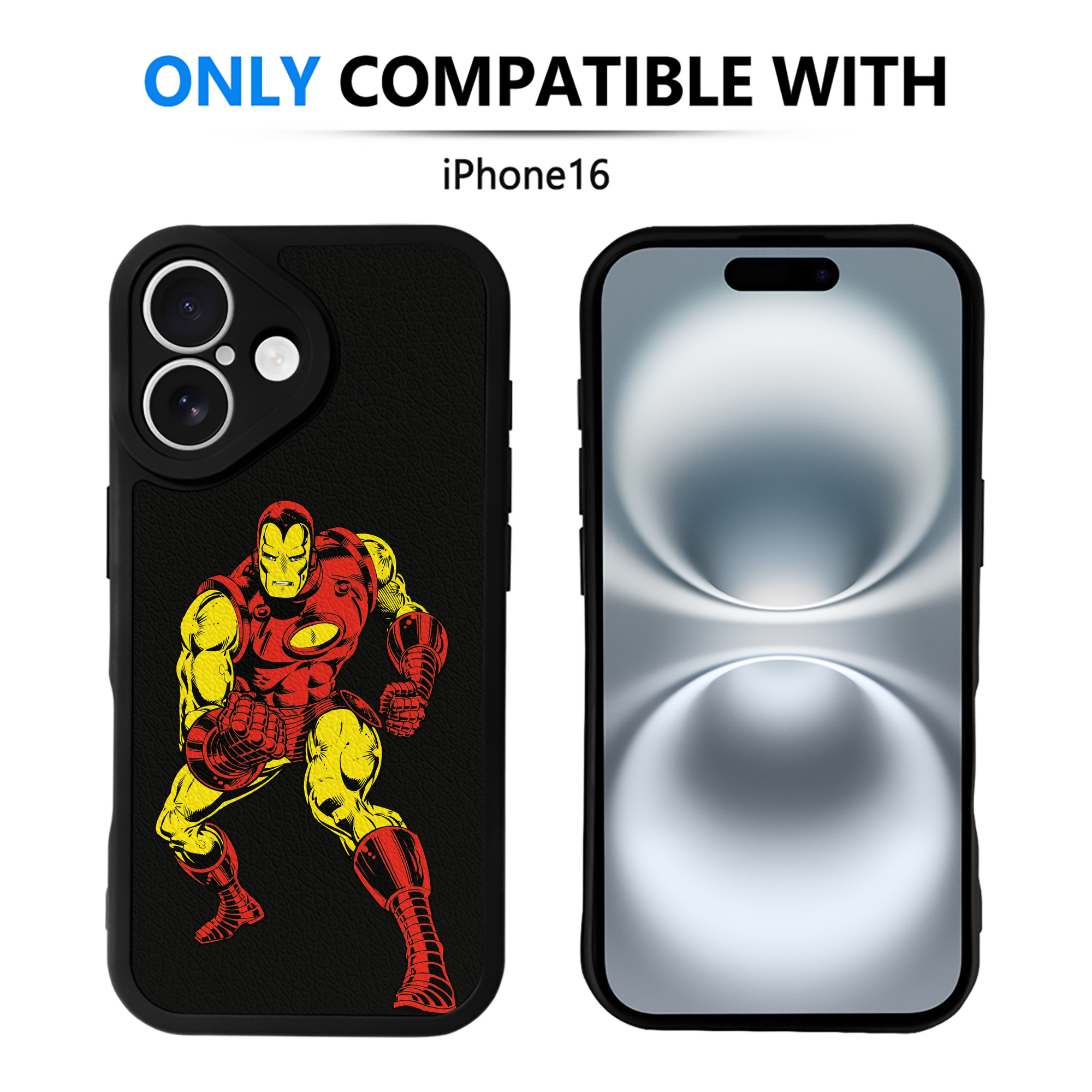 （画像用） アベンジャーズ The Avengers 【iPhone 16シリーズ対応】シリコンスマホケース（レザー調） 材質：シリコン